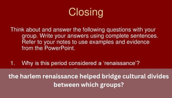the harlem renaissance helped bridge cultural divides between which groups